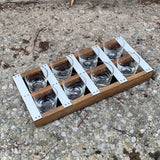 CARL AUBÖCK, 8 Schnapsgläser in Halterung