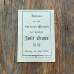 Andenken an das erste hl. Meßopfer, Aspang 1922