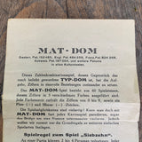 Mat-Dom, Zahlenkombinationsspiel