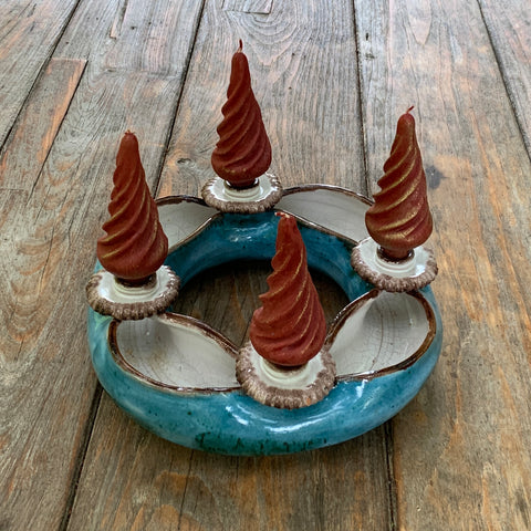 Keramik Adventkranz mit 4 Kerzen