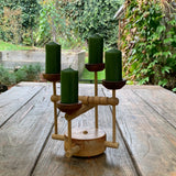 Holz-Kerzenständer für 4 Kerzen