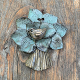 Wanddeko, Relief "Baum mit Vogel"