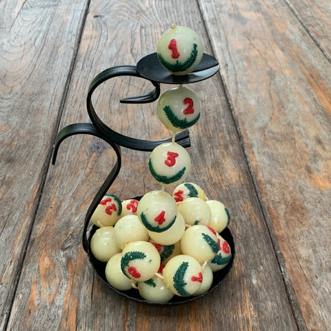 Adventkalender Kugelkerzen