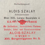 ALOIS SZALAY, Verkaufsprospekt