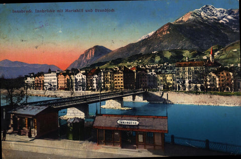Innsbruck Innbrücke mit Mariahilf und Brandjoch