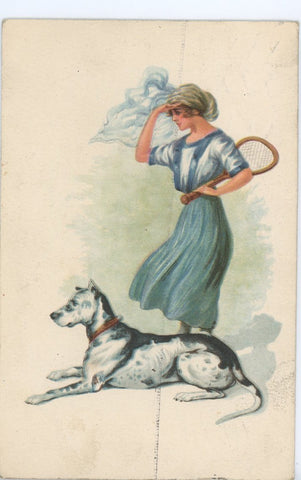 Tennisspielerin mit Hund
