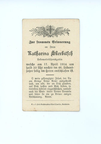 Sterbebild Bezirk Amstetten 1914