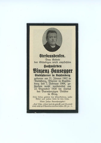 Sterbebild Kapfenberg 1926